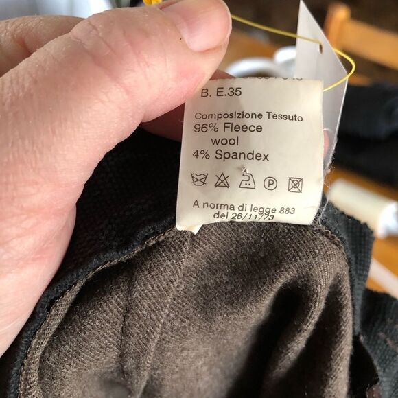 Peserico Italy Brown Ruffle Waist Fleece Wool Blend Trousers Pants - 46 - Picture 13 of 13